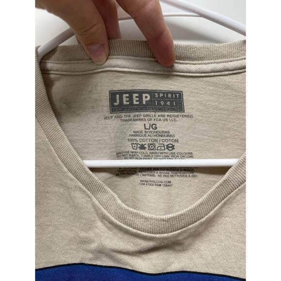 Jeep Graphic cotton T-shirt Tee Tan with front jeep graphic size large - Picture 2 of 5